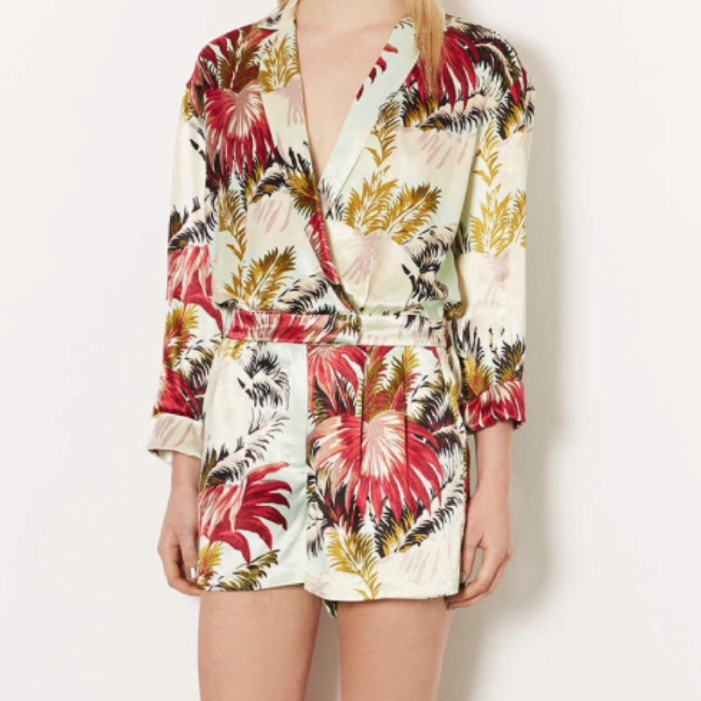 TOPSHOP Lux Palm Playsuit